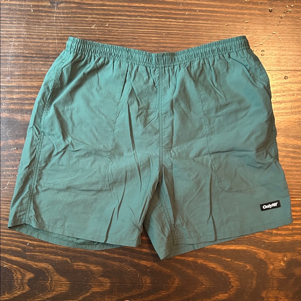 Only NY Dark Green Mesh-Lined Swim Shorts